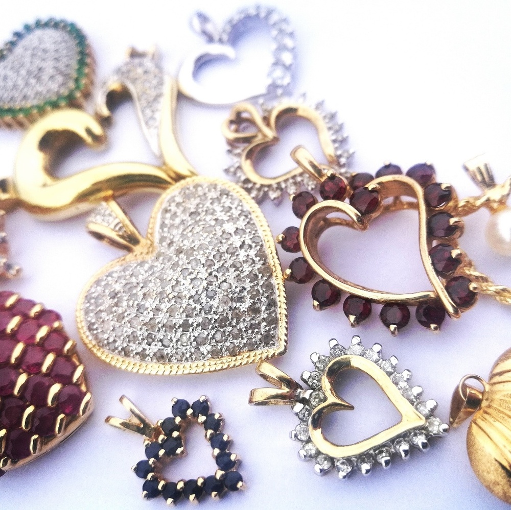 Assorted heart charm collection